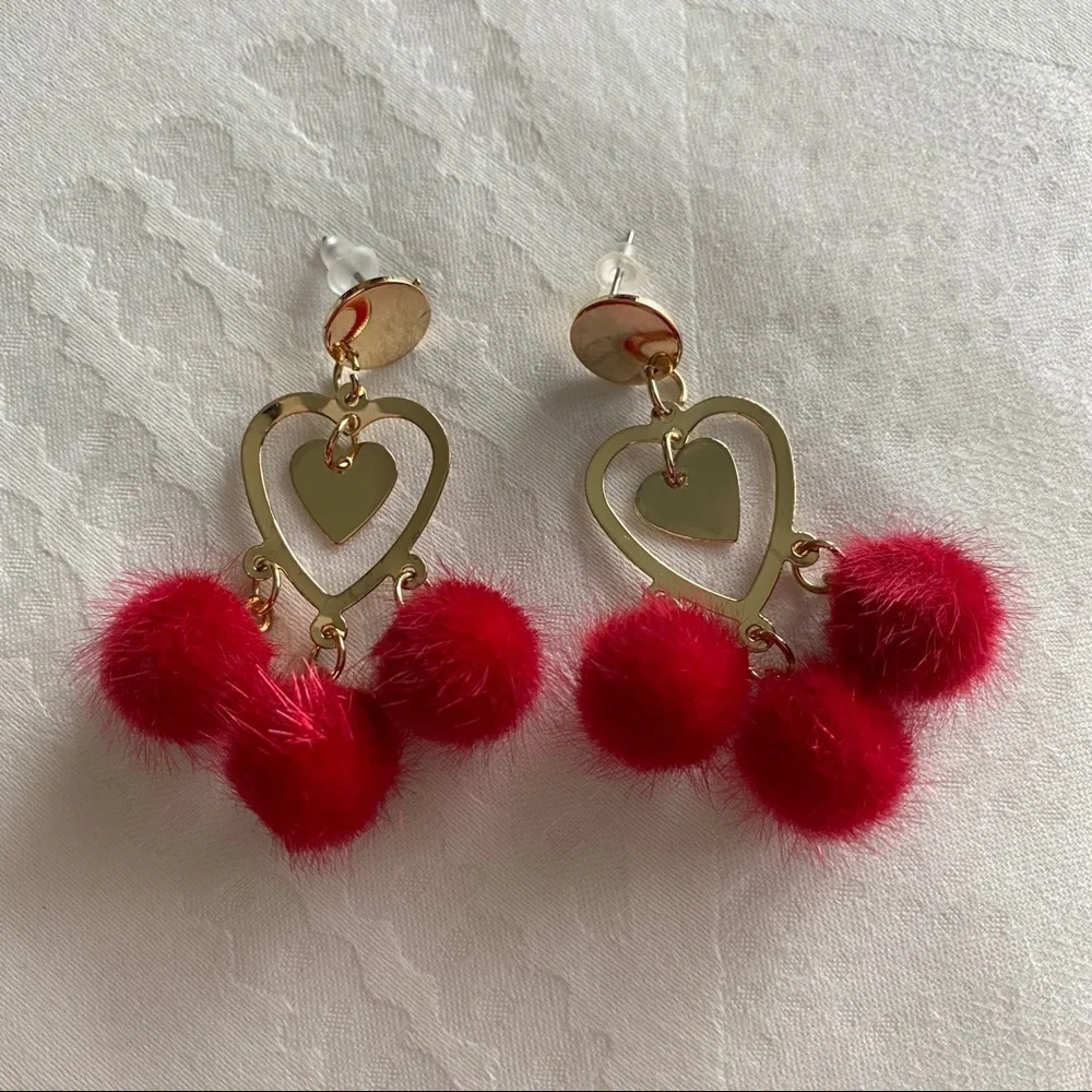 Heart Puff Earrings